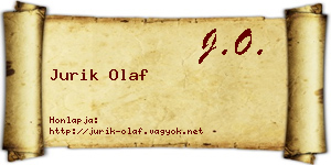Jurik Olaf névjegykártya